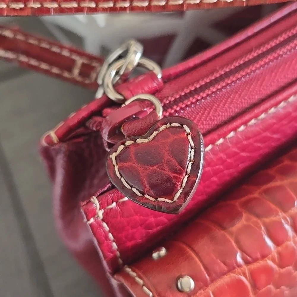 Elegant Brighton Red Leather Crossbody Bag